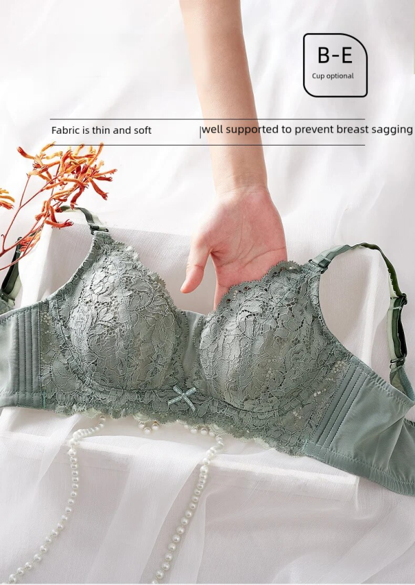 Ultra-thin wire-free sexy lace bra. Prevent breast sagging