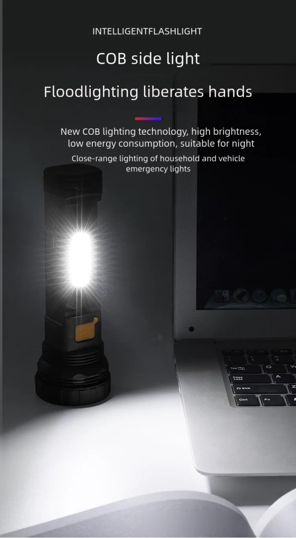Solar powered intelligent flashlight