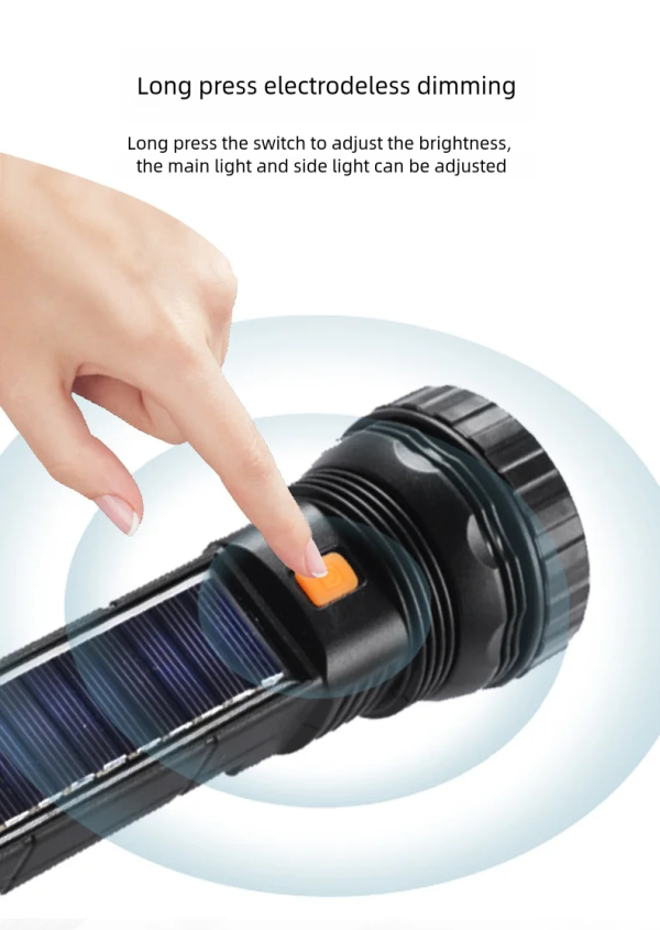 Solar powered intelligent flashlight