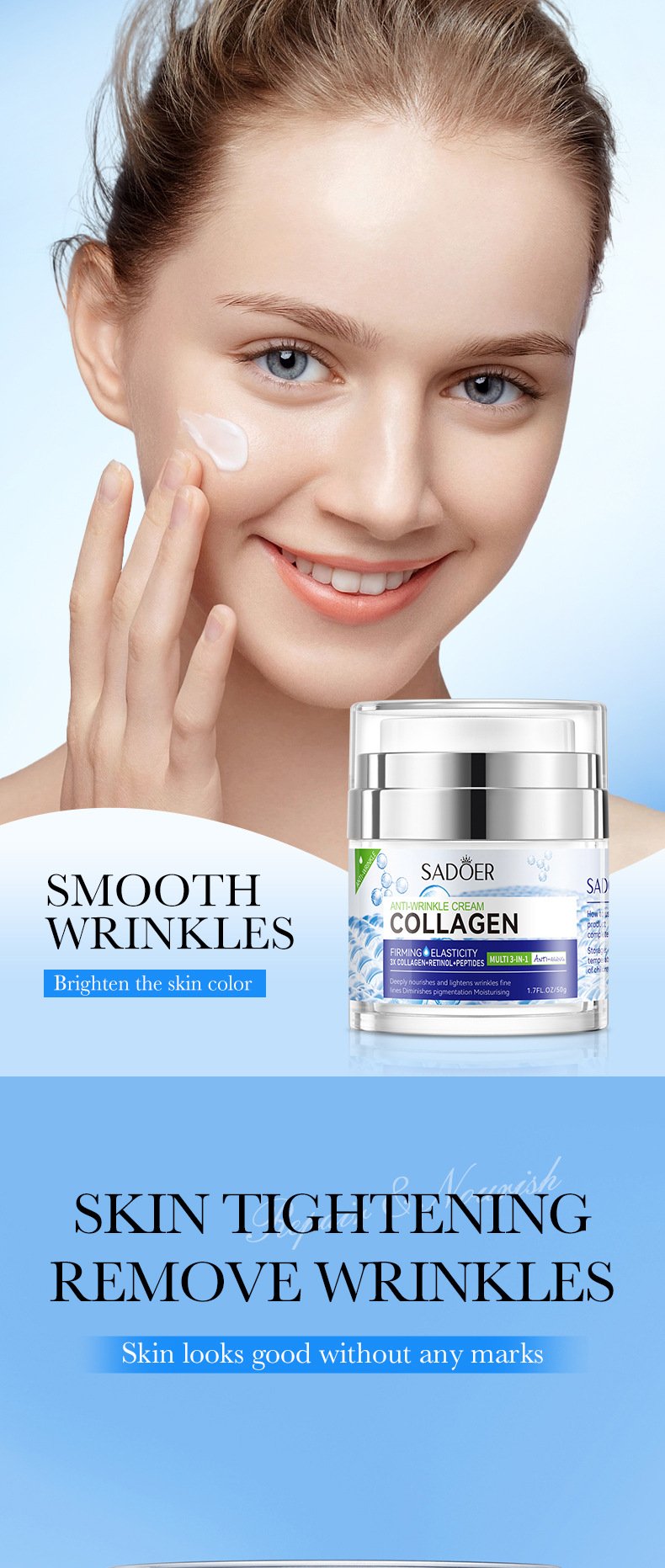 Anti-wrinkle hydrating moisturizing wrinkle brightening cream, brightening moisturizing cream