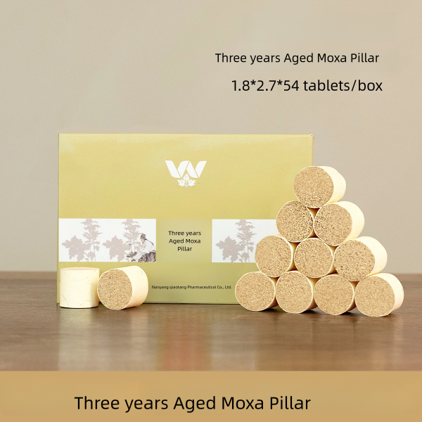 Moxibustion box, solid wood moxibustion box+Three years Aged Moxa Pillar，moxa stick