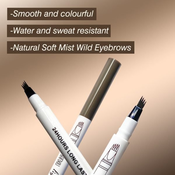 Waterproof Microblading Pen，Eyebrow Pencil Magical Upgraded Eye Brow Pencils for Women with 4 Fork Tip，Looking Hair-Like Defined Brows, Last All-Day