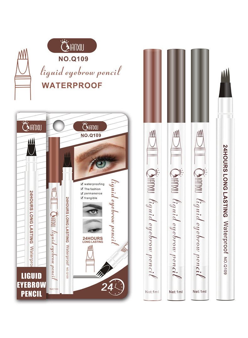 Waterproof Microblading Pen，Eyebrow Pencil Magical Upgraded Eye Brow Pencils for Women with 4 Fork Tip，Looking Hair-Like Defined Brows, Last All-Day