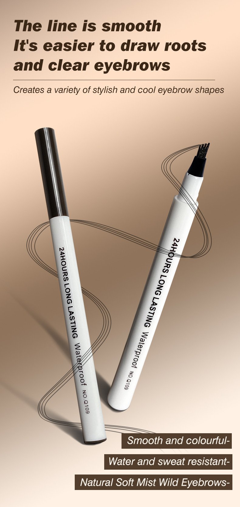 Waterproof Microblading Pen，Eyebrow Pencil Magical Upgraded Eye Brow Pencils for Women with 4 Fork Tip，Looking Hair-Like Defined Brows, Last All-Day