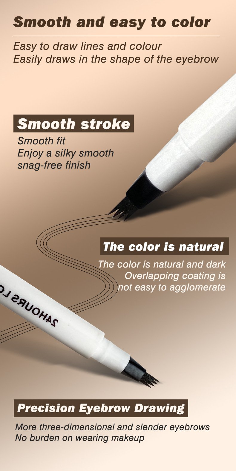 Waterproof Microblading Pen，Eyebrow Pencil Magical Upgraded Eye Brow Pencils for Women with 4 Fork Tip，Looking Hair-Like Defined Brows, Last All-Day