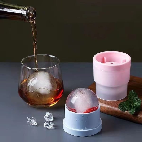 Large ice ball ice maker,round ice cube maker,Silicone Ice Ball Molds for Whiskey,