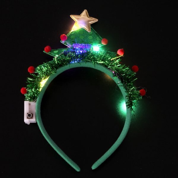 Christmas tree light up headband，Santa hat headband，Christmas hat headband Christmas headband