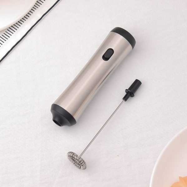 Rechargeable handheld milk frother with Stand, Stainless Steel Electric Foam Maker, Detachable Whisk Drink Mixer Foamer for Lattes, Cappuccino