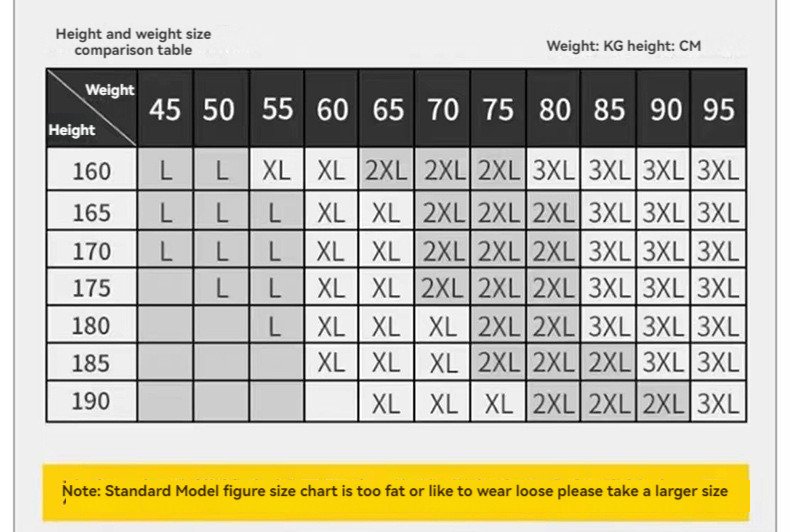 men's underwear boxer shorts, size chart