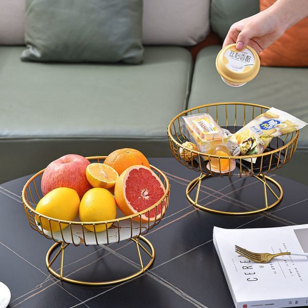 Creative fruit plate, candy plate for living room coffee table, snack melon and fruit plate, new snack plate ornaments, Nordic style storage basket