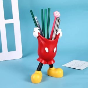 Cute Mickey Cute pants-raising cartoon student pen holder, makeup brush storage bucket, office desktop multi-functional ornament