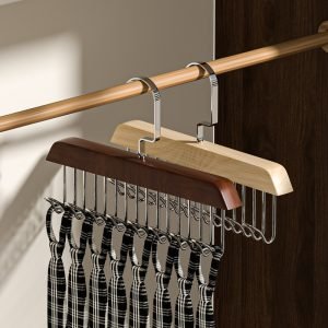 Bra Hanger for Closet，Multifunctional solid wood 8-hook clothes hanger underwear suspender belt vest silk scarf stockings hook wooden storage hanger