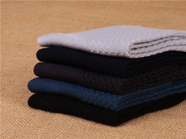 men's knitted casual business bamboo fiber mid-calf socks