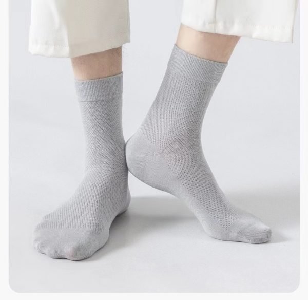 Formal business socks with mesh panels