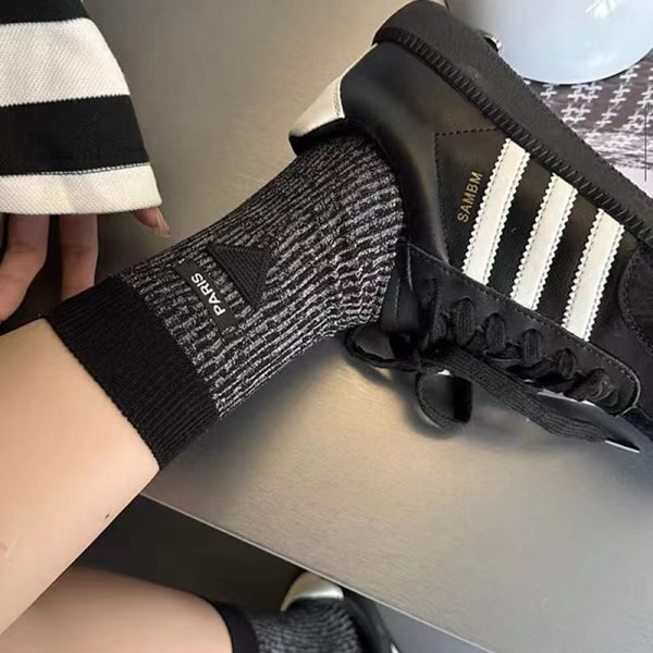 Light luxury INS trendy design mid-calf slimming cotton socks