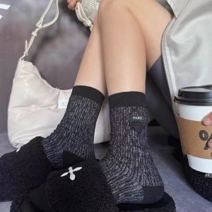 Light luxury INS trendy design mid-calf slimming cotton socks