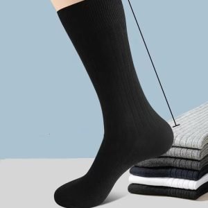 Plus size combed cotton long socks for men